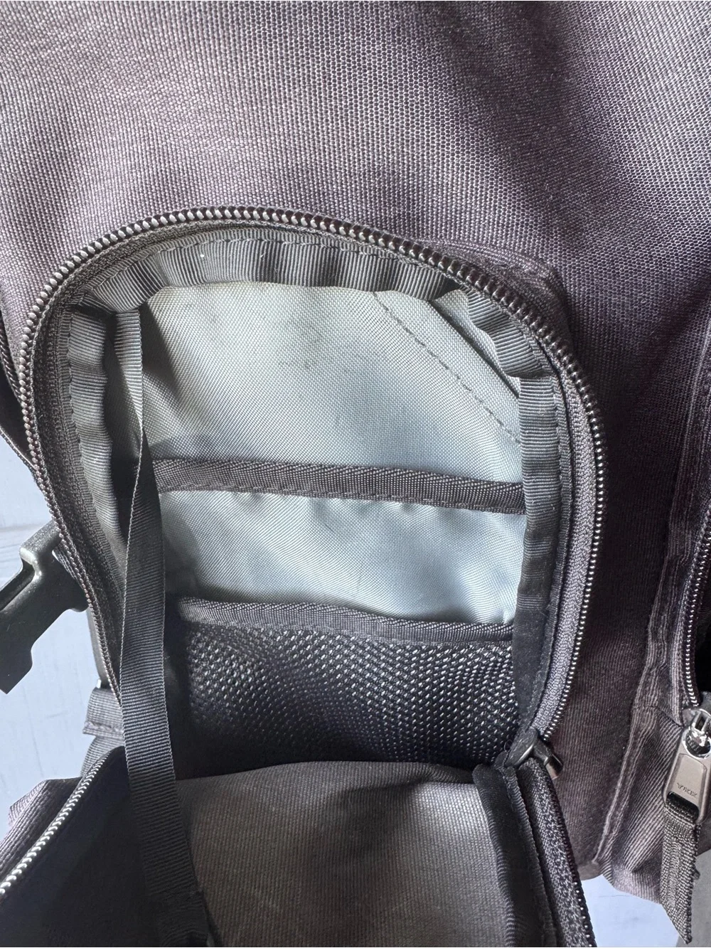 The North Face Mini Crevasse Black Backpack with Dual Front Pouches
